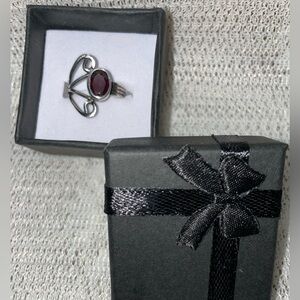 Garnet Sterling Silver Ring